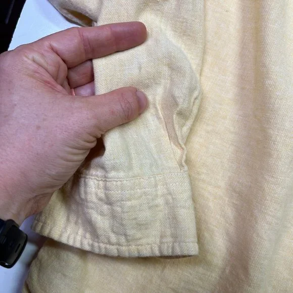 Territory Ahead Men's XXL Pale Yellow Long Sleeve Button-Up Shirt Linen Cotton - Picture 7 of 9